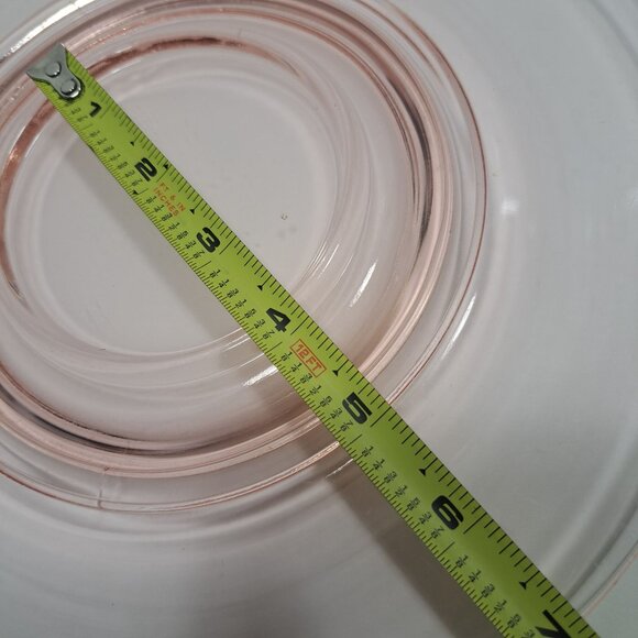 Pink Depression Glass plate Raised Center Rim 10" - Picture 8 of 8